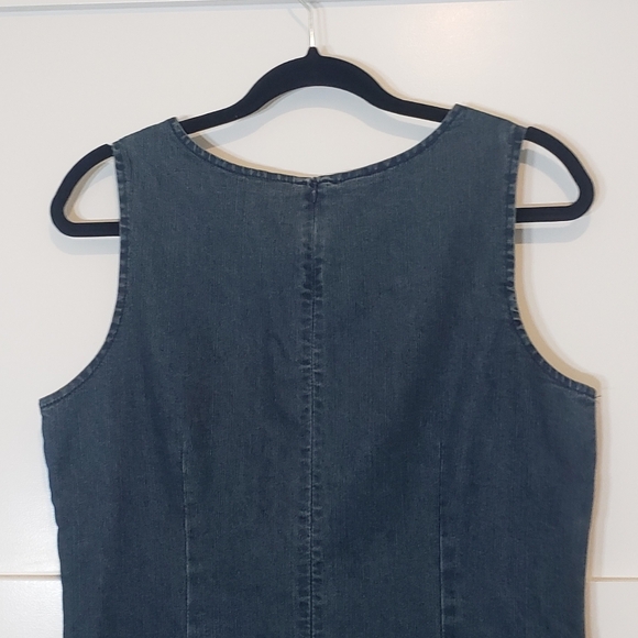Chadwicks Denim Blue Jean Midi Dress Sleeveless Sheath Size 10T - Picture 7 of 11